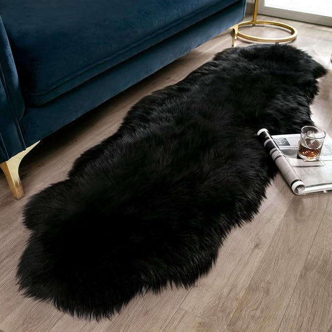 Ashler Faux Fur Rug, Fluffy Sheepskin Fur Rug, Fuzzy Ultra Soft 2 x 6 Ft Rugs by AshlerHomeDeco