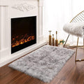 Latepis White with Grey Tips Small Bedroom Washable Soft Shaggy 2x3 Rug Fuzzy by Latepis