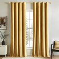 MIULEE Velvet Curtains Golden Elegant Grommet Thermal Insulated Soundproof Room by MIULEE