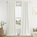 Guken Ivory 100% Blackout Linen Curtains 96 Inch Length 2 Panels Set by Guken