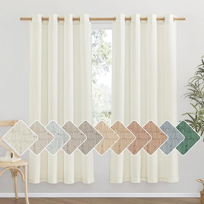 NICETOWN Off White Curtains Linen Blend by NICETOWN