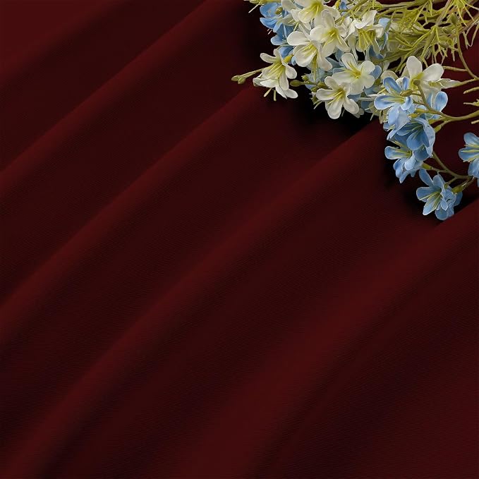 CUCRAF Burgundy Red Blackout Curtains 54 inch Length 2 Panels Set, Rod Pocket - Image 7