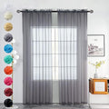 youleyar Solid Sheer Rod Pocket Curtain Voile Draperies 2 Panels White Beige by Youleyar