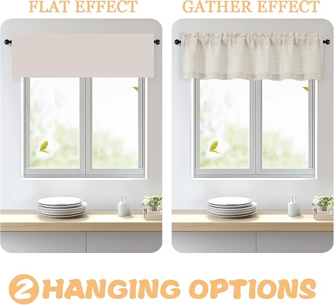 OWENIE Natural Valances for Windows 1 Pcs 22 Inch Length, Light Filtering - Image 5