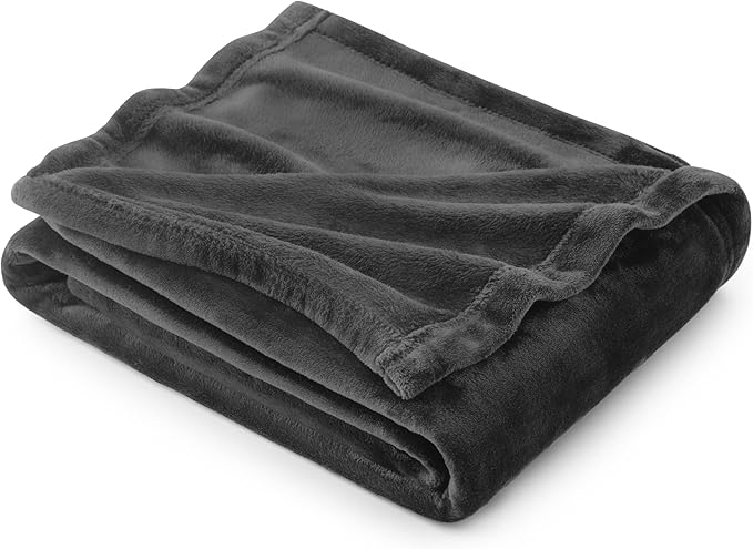 Bedsure GentleSoft Fleece Throw Blanket Dark Grey by BEDSURE