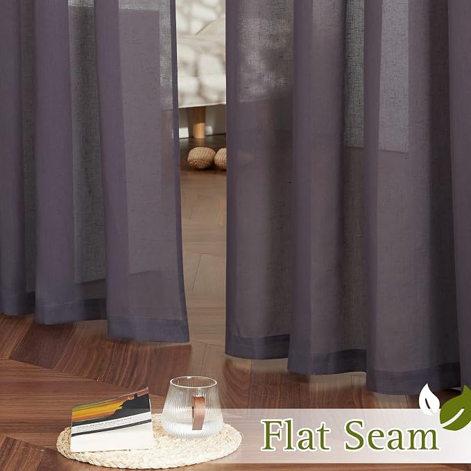 NICETOWN Faux Linen Sheer Curtains - Image 6