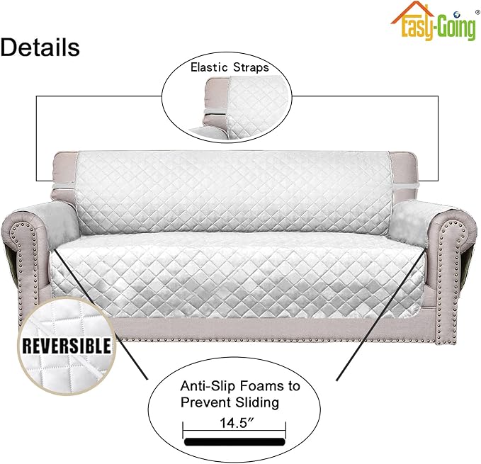 Easy-Going Reversible Couch Cover, 3 Cushion Sofa, Water Resistant Furniture Mat - Image 3