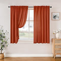 HOMEIDEAS Non-See-Through Fall Burnt Orange Privacy Sheer Curtains, 52 X 45 by HOMEIDEAS