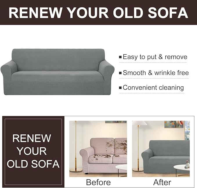 U-NICE HOME Oversized Stretch Loveseat Couch Cover Sofa Covers Washable Sofa - Image 5