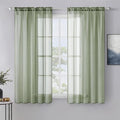 MIULEE 2 Panels Sage Green Sheer Window Curtains Elegant Window Voile by MIULEE