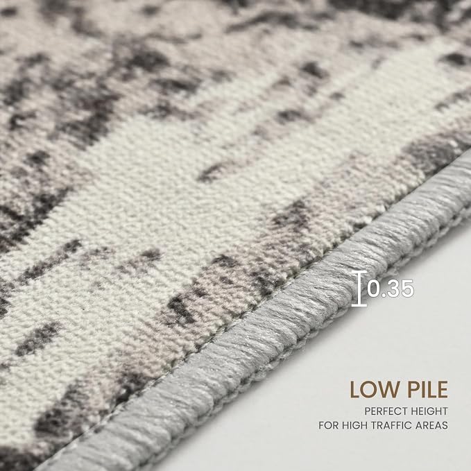 Living Room Rug 7x10 Coffee Area Rugs Machine Washable Abstract Boho Large Rug - Image 8