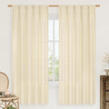 LAMIT Beige Linen Window Curtains 72 Inch Length 2 Panels, Thick Linen Textured by LAMIT