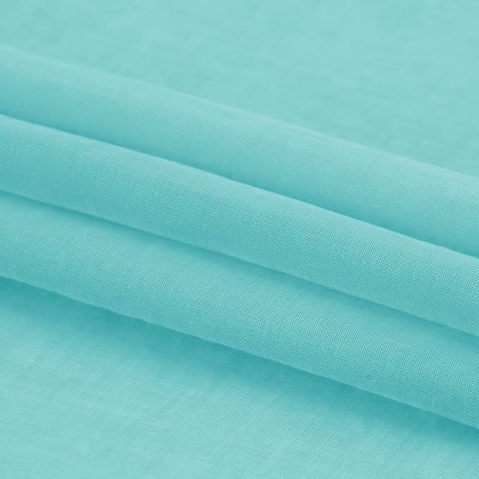DWCN Aqua Sheer Curtains Semi Transparent Voile Rod Pocket Curtains - Image 7