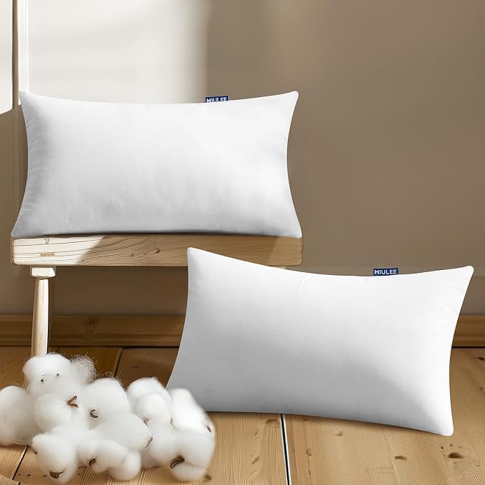 MIULEE Set of 2 Throw Pillow Inserts 12x20 Inches, Nowoven Decorative Pillow - Image 8