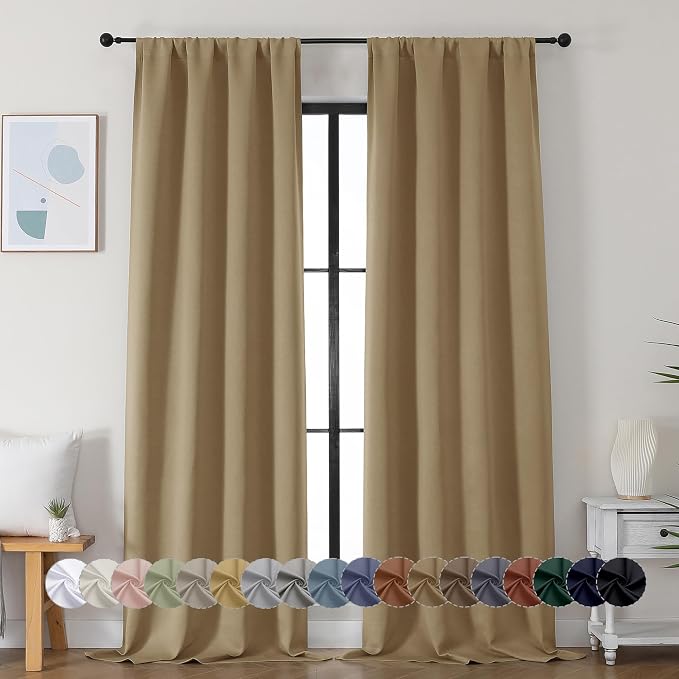 Simplebrand Ava Taupe Blackout Curtains by Simplebrand