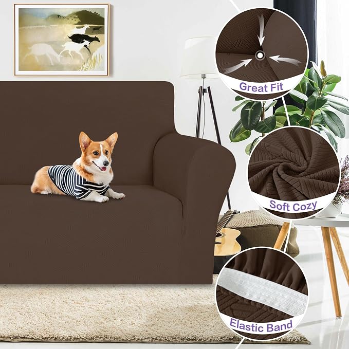 ZNSAYOTX Super Stretch Sofa Cover, New Striped Sofa Covers Fitted Slipcovers - Image 3