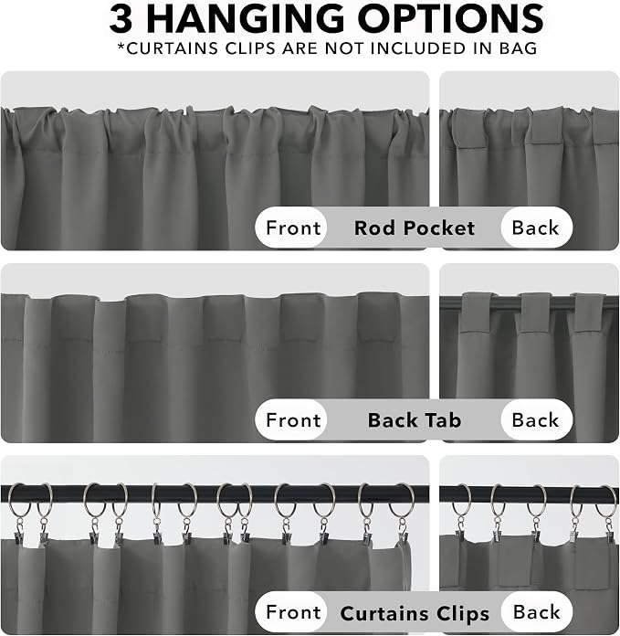 Deconovo Blackout Curtain Panels Window Draperies Rod Pocket/Back Tab Curtains - Image 2