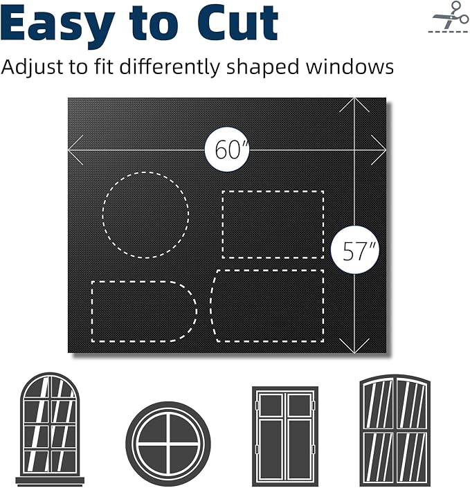 NIGHTON Portable Blackout Curtains 60"×59", Strong Hook and Loop Tape Strips - Image 5