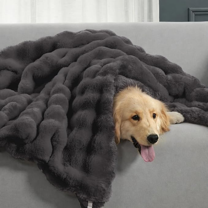 Cozy Bliss Faux Fur Bubble Throw - Image 9