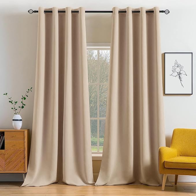 MIULEE Room Darkening Extra Long Curtains Thermal Insulated Drapes Solid Window by MIULEE