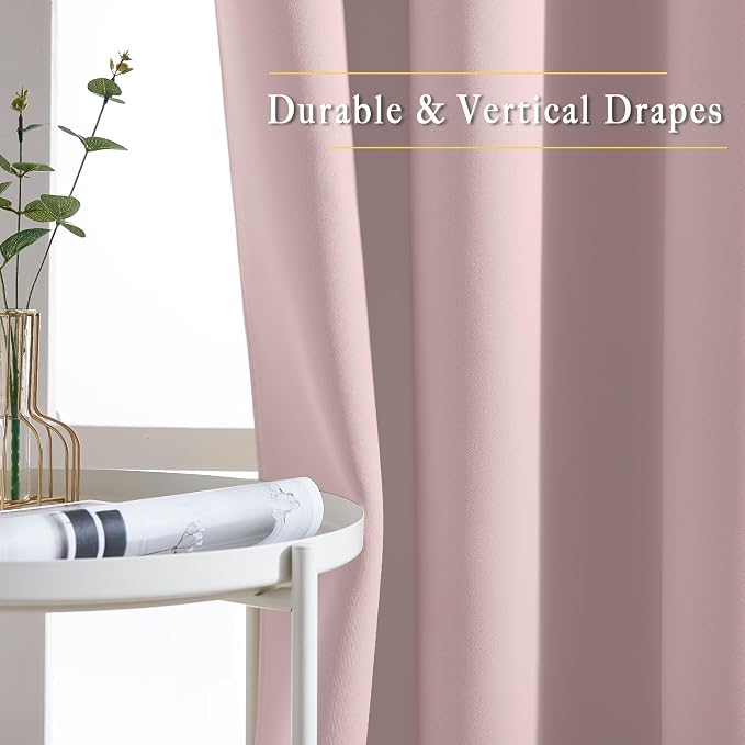 NICETOWN Blush Pink Short Curtains - Image 5