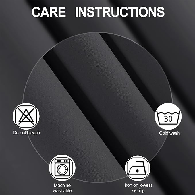 LEMOMO Dark Grey Thermal Blackout Curtains/52 x 95 Inch/Set of 2 Panels Room - Image 4