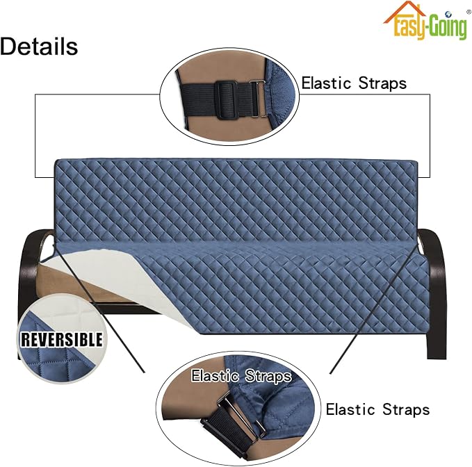 Easy-Going Futon Sofa Slipcover Reversible Sofa Cover Armless Cover Furniture - Image 3