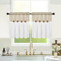 Boho Kitchen Curtains 24 Inch Length, Farmhouse Cotton Linen Tier Curtains by FRAMICS