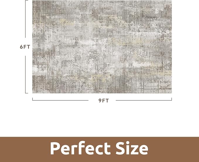 6 x 9 Area Rugs for Living Room, Machine Washable Non Slip Rug Ultra Soft Low - Image 2