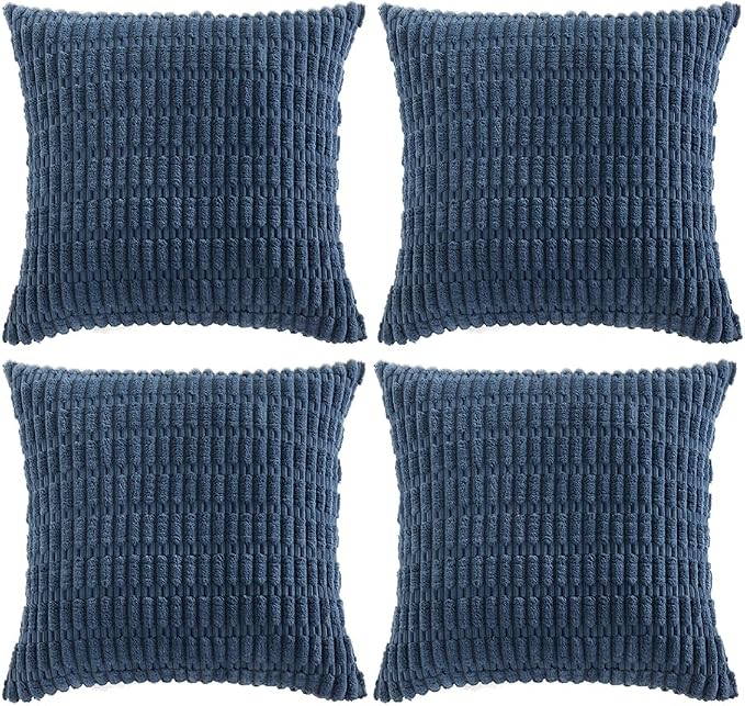Fancy Homi 4 Packs Dusty Blue Decorative Throw Pillow Covers 22x22 Inch by Fancy+Homi