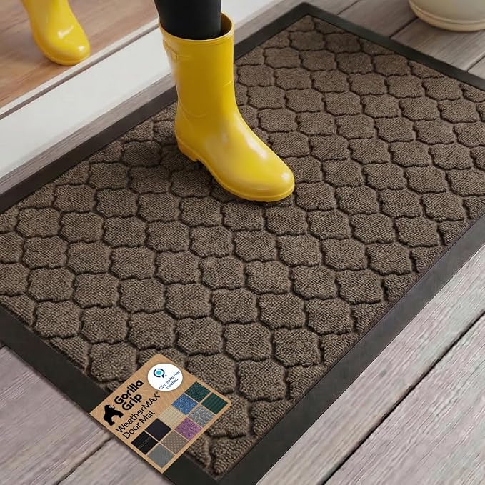 GORILLA GRIP 100% Waterproof All-Season WeatherMAX Doormat US Designed Natural by GorillaGrip