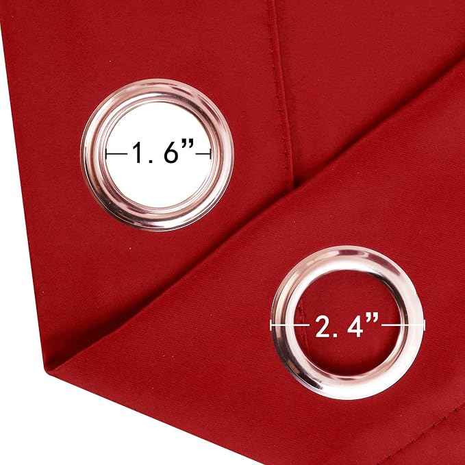 LEMOMO Blackout Curtains 66 x 72 Inch Long Bright Red Curtains Set of 2 Panels - Image 5