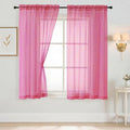 Sheer Curtains 63 Inch Length 2 Panels, Voile Sheer Curtain by Home