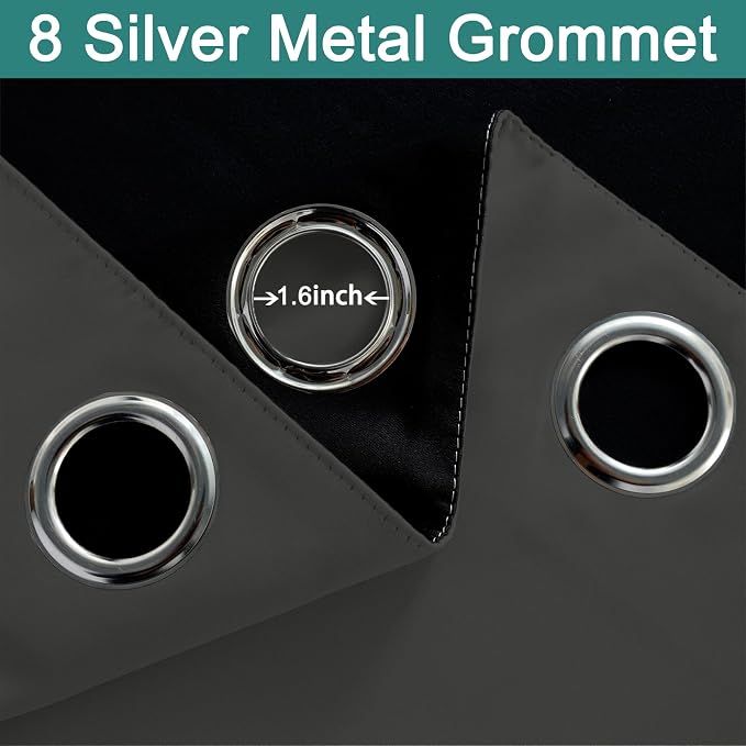 Yakamok 100% Blackout Curtains, 2 Thick Layers Thermal Insulated Total Blackout - Image 3