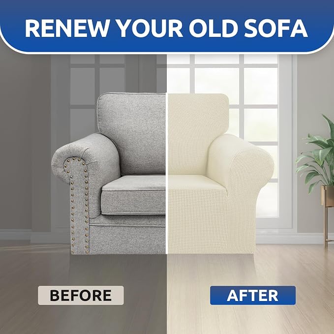 KEKUOU Stretch Single Sofa Slipcover 1 Piece Couch Sofa Cover Furniture - Image 5