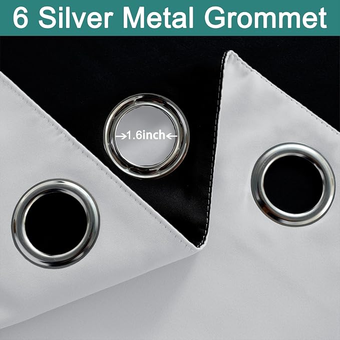 Yakamok 100% Blackout Curtains 84 Inches Long, 2 Thick Layers Heat and Full - Image 6