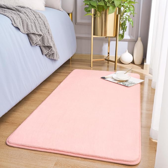 Amearea Modern Washable Runner Rugs, 2x4 Feet Pink Bedroom Runner Rug, Small by AmeareaDirect