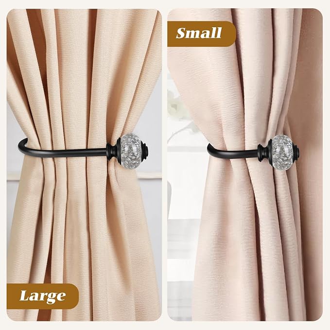 2 Pack Black Curtain Holdbacks, USFOOK Decorative Drapery Tiebacks, Curtain Tie - Image 6