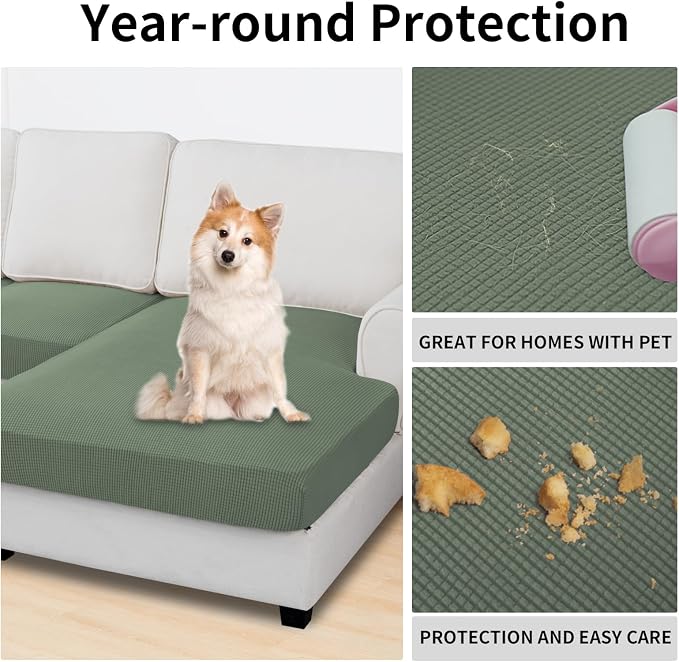 Easy-Going Stretch 3 Pieces Couch Cushion Covers - Image 3