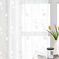 HOMEIDEAS White Sheer Curtains 96 Inches Long 2 Panels White Embroidered Floral by HOMEIDEAS