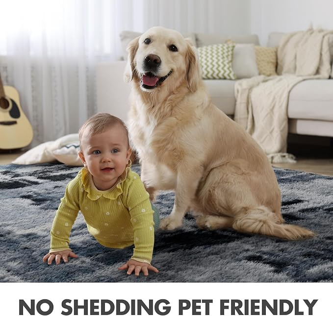 4x6 Ft Shag Rugs for Bedroom Living Room, Tie-Dyed Ultra Soft Fluffy Furry Area - Image 6