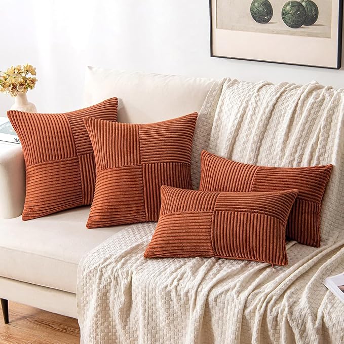MIULEE Dark Rust Decorative Throw Pillow Covers 20x20 Inch - Image 4