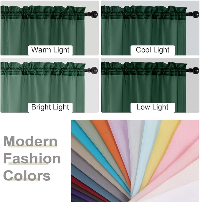 Hunter Green Sheer Curtains 84 Inches Long 2 Panels, Soft Airy Light Filtering - Image 6