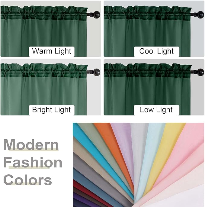 Cafe Curtains 36 Inch Length Tier 2 Pieces, Modern Soft Airy Sheer Kitchen - Image 5