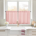 HOMEIDEAS Non-See-Through Blush Pink Privacy Sheer Kitchen Curtains, 30 X 24 by HOMEIDEAS
