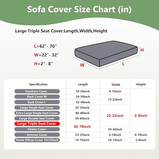 Couch Cushion Covers for Sofa Couch Covers Wear-Resistant Universal Sofa Cover - Image 2