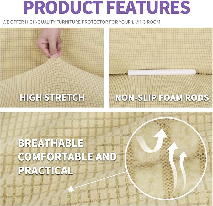 ZNSAYOTX Stretch Oversized Couch Cover Universal Sofa Covers - Image 4