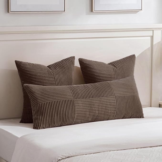 Fancy Homi 2 Packs Dark Brown Euro Decorative Throw Pillow Covers 26x26 Inch - Image 5