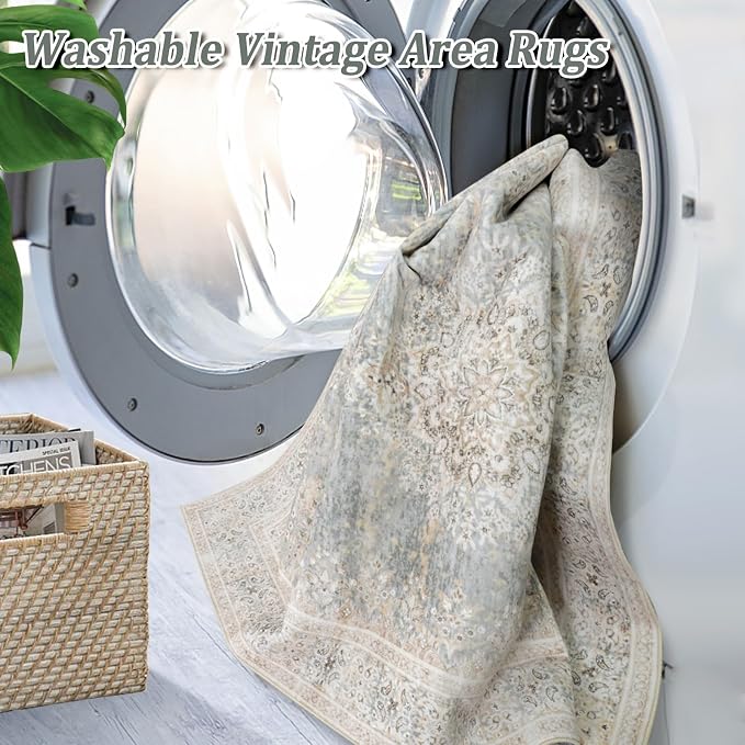 8x10 Area Rug Non Slip Boho Large Rug Entryway Indoor Mat Machine Throw Bedside - Image 4