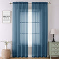 Lecloud Dusty Blue Sheer Curtains 90 Inches Long 2 Panels, Light Filtering by Lecloud